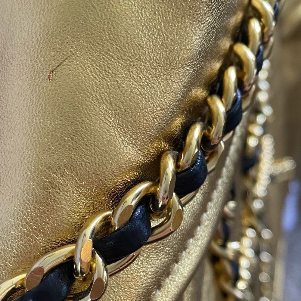 Gold Leather Moschino “H&Moschino” Crop Jacket NWT by Jeremy Scott Size XS - Picture 14 of 17